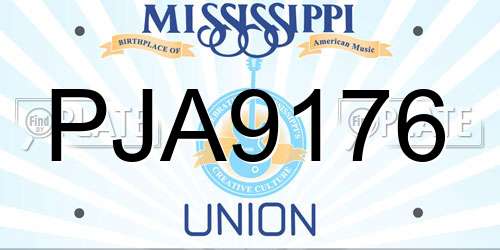 PJA9176 Mississippi License Plate
