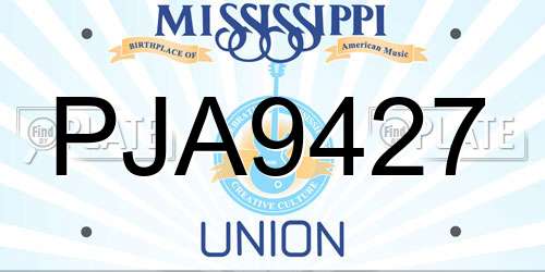 PJA9427 Mississippi License Plate
