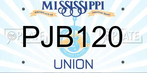 PJB120 Mississippi License Plate