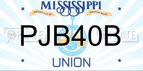 PJB40B Mississippi License Plate