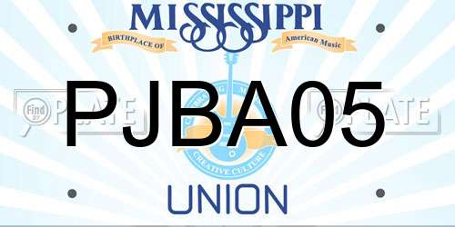 PJBA05 Mississippi License Plate