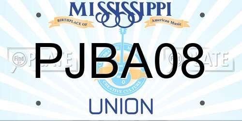 PJBA08 Mississippi License Plate