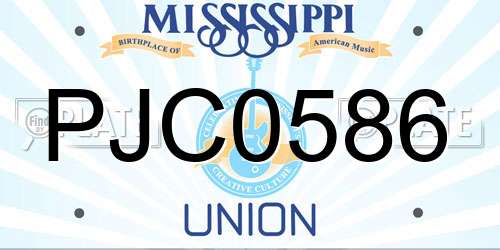PJC0586 Mississippi License Plate