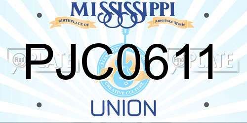PJC0611 Mississippi License Plate