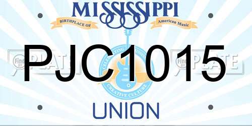 PJC1015 Mississippi License Plate