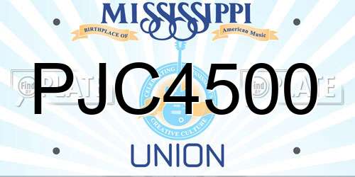 PJC4500 Mississippi License Plate
