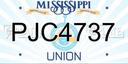 PJC4737 Mississippi License Plate