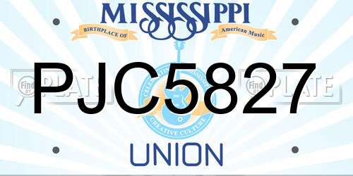 PJC5827 Mississippi License Plate