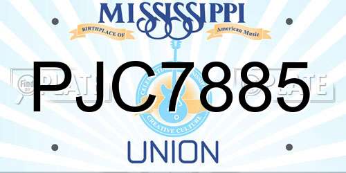PJC7885 Mississippi License Plate