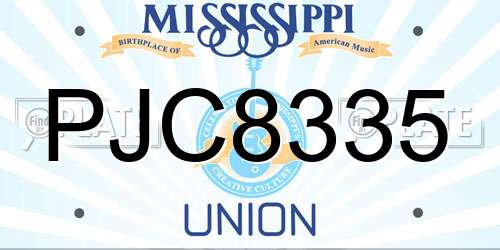 PJC8335 Mississippi License Plate