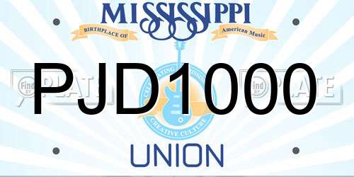 PJD1000 Mississippi License Plate