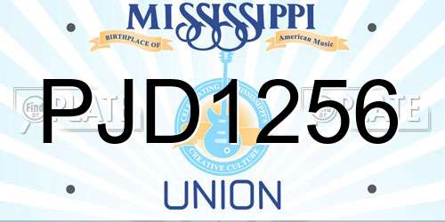 PJD1256 Mississippi License Plate