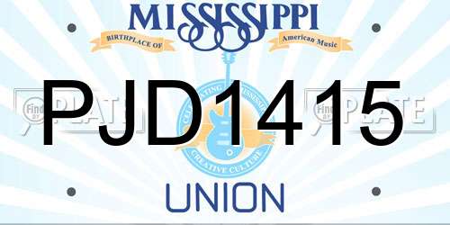 PJD1415 Mississippi License Plate