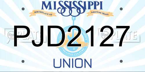 PJD2127 Mississippi License Plate