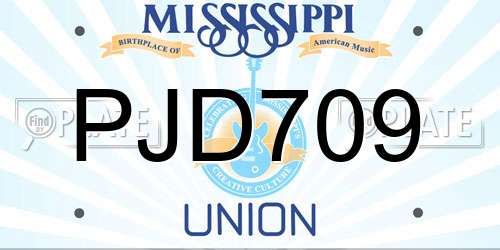 PJD709 Mississippi License Plate