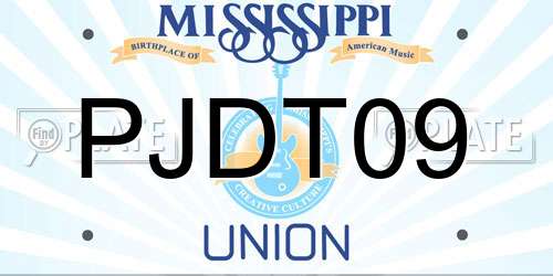 PJDT09 Mississippi License Plate