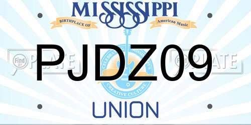 PJDZ09 Mississippi License Plate