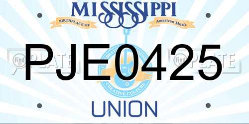 PJE0425 Mississippi License Plate