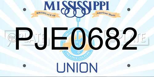 PJE0682 Mississippi License Plate