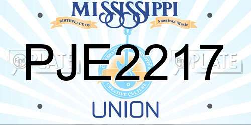 PJE2217 Mississippi License Plate