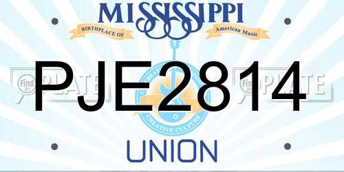 PJE2814 Mississippi License Plate