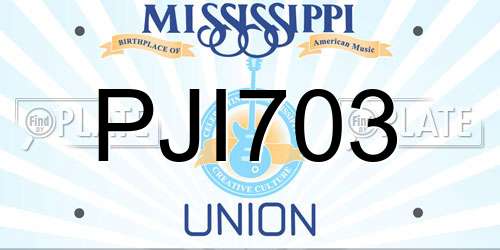 PJI703 Mississippi License Plate