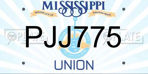 PJJ775 Mississippi License Plate