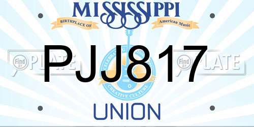 PJJ817 Mississippi License Plate