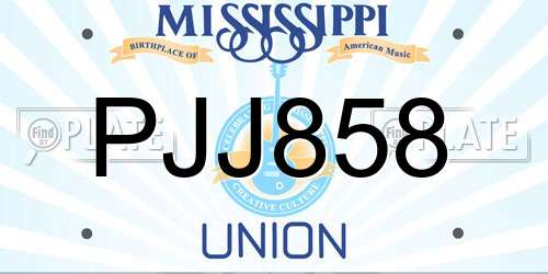 PJJ858 Mississippi License Plate