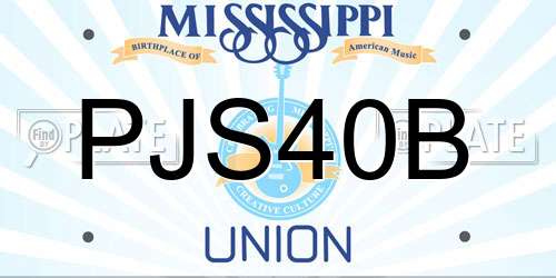 PJS40B Mississippi License Plate