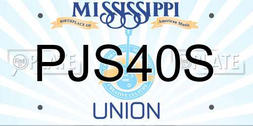 PJS40S Mississippi License Plate