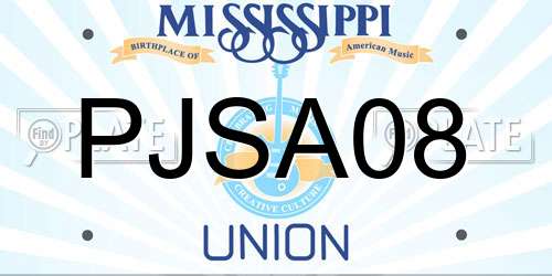 PJSA08 Mississippi License Plate