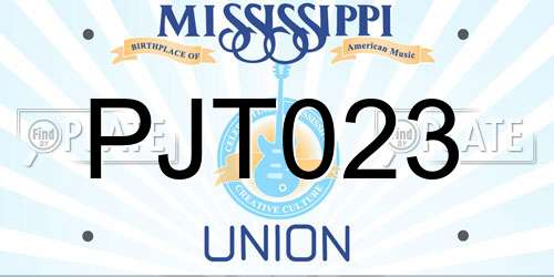 PJT023 Mississippi License Plate