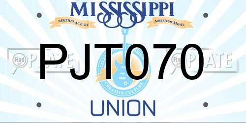 PJT070 Mississippi License Plate