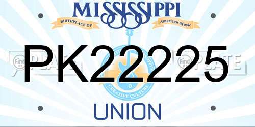 PK22225 Mississippi License Plate