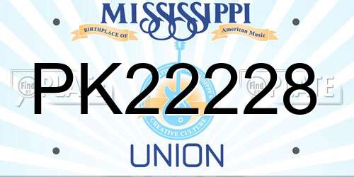 PK22228 Mississippi License Plate
