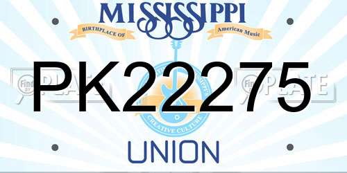 PK22275 Mississippi License Plate