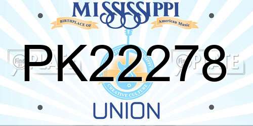PK22278 Mississippi License Plate