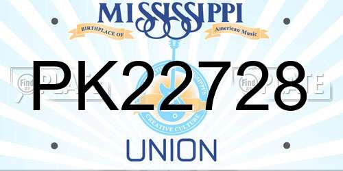 PK22728 Mississippi License Plate