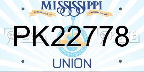 PK22778 Mississippi License Plate