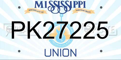 PK27225 Mississippi License Plate