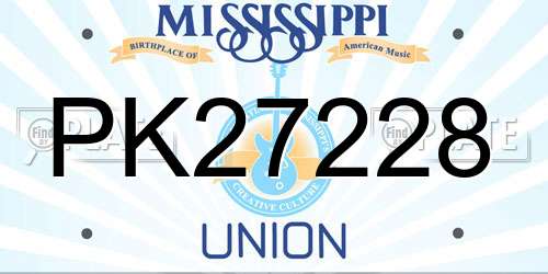 PK27228 Mississippi License Plate
