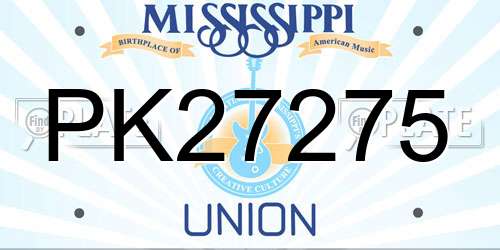 PK27275 Mississippi License Plate