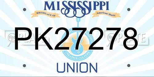 PK27278 Mississippi License Plate