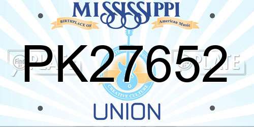 PK27652 Mississippi License Plate