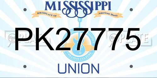 PK27775 Mississippi License Plate