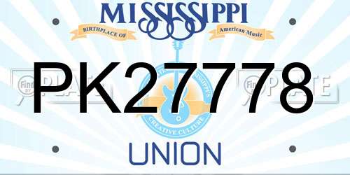 PK27778 Mississippi License Plate