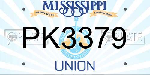 PK3379 Mississippi License Plate