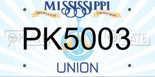 PK5003 Mississippi License Plate