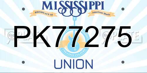 PK77275 Mississippi License Plate